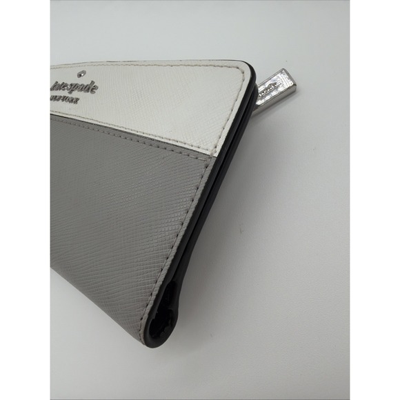 Kate Spade Staci Wallet Colorblock Slim Bifold Nimbus Grey Clutch Organizer - Picture 3 of 14